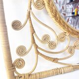 XXL peacock rattan mirror, 1970