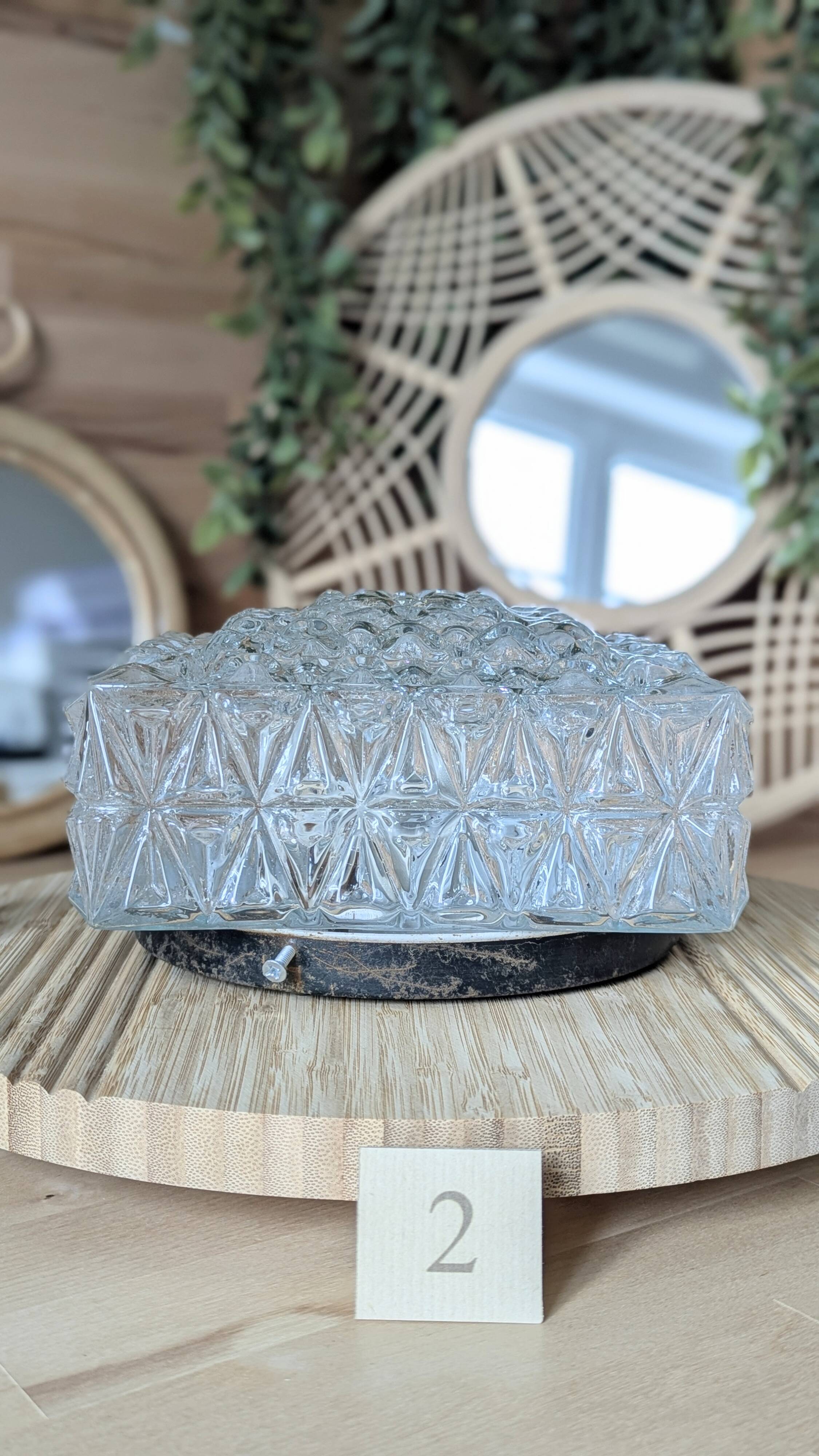 Square glass ceiling light