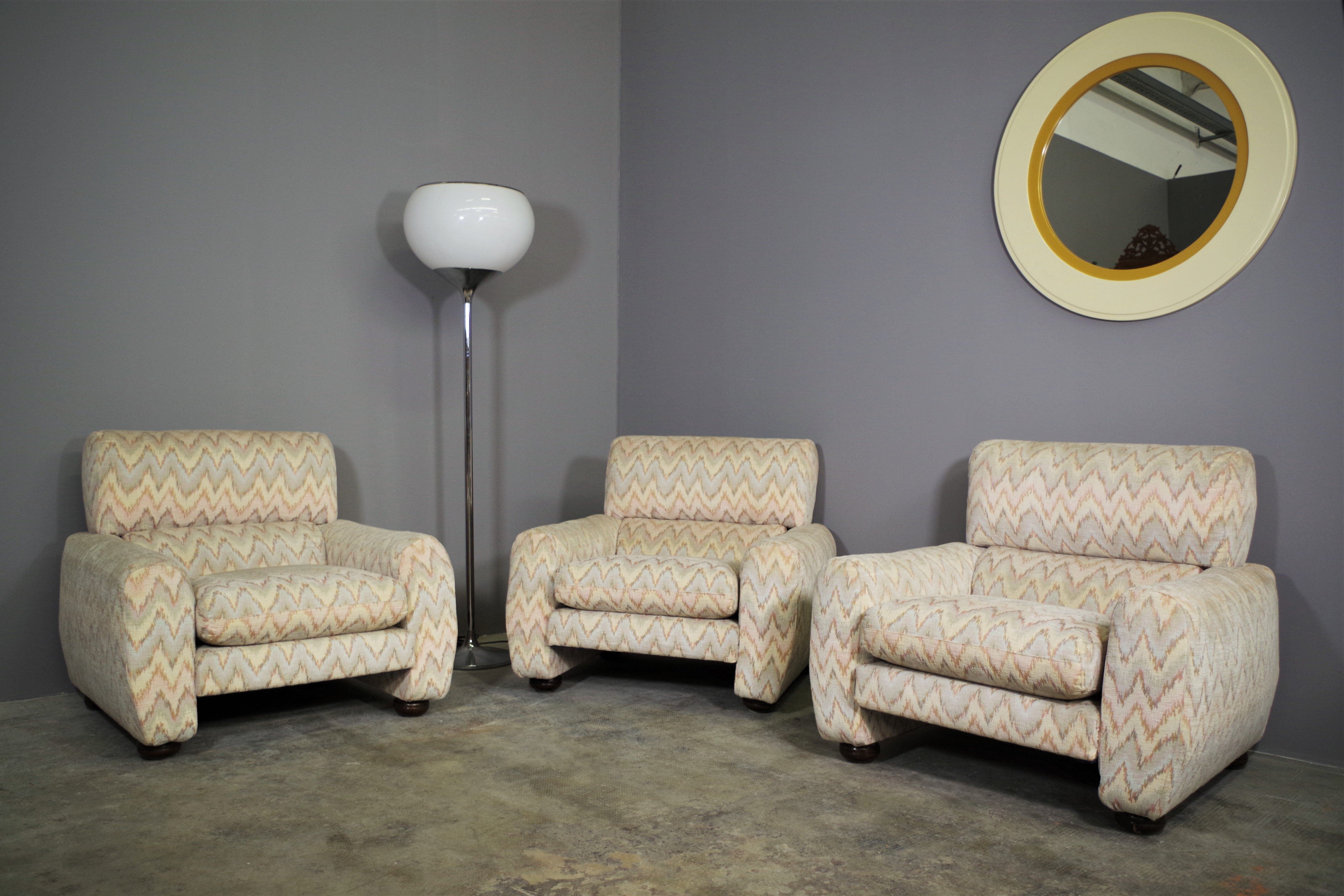 Missoni armchairs, 1970s, set of 3