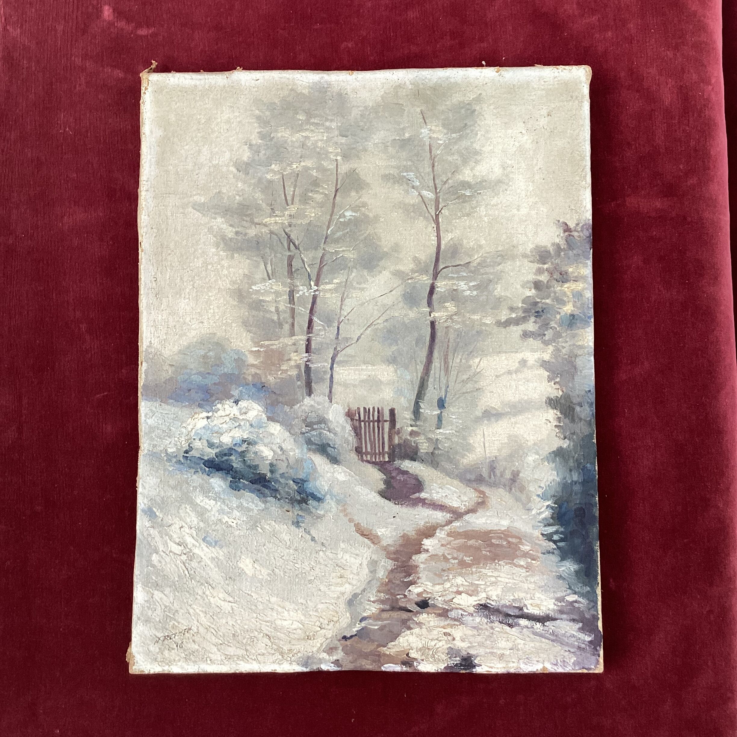 Old painting signed oil on canvas