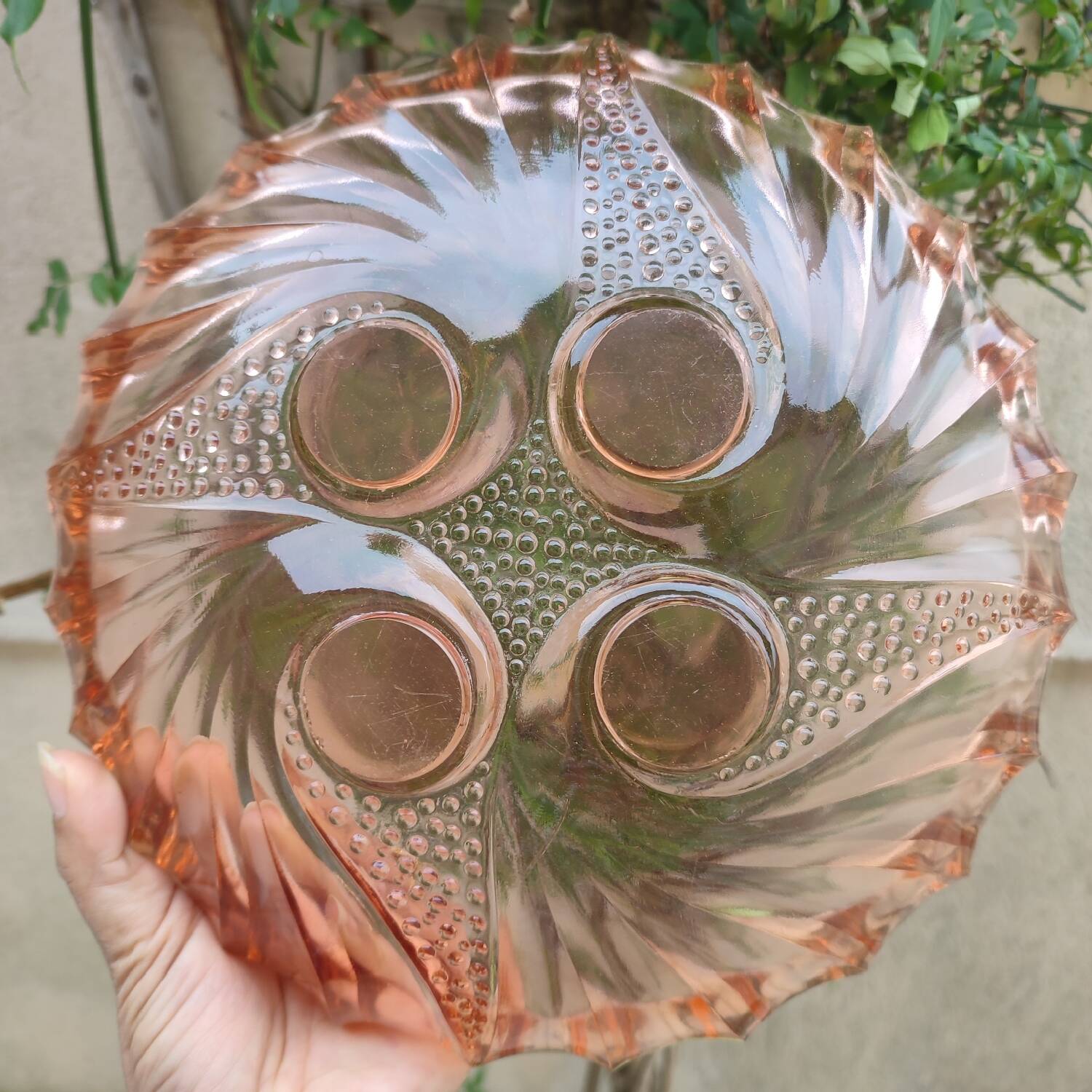 Art Deco glass cup by Rosaline France