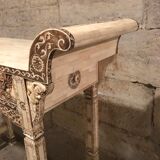 Console carved in wood and white bone