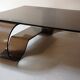 Coffee table in smoked brown plexiglass, roche bobois 1970