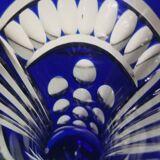 Blue cut crystal vase