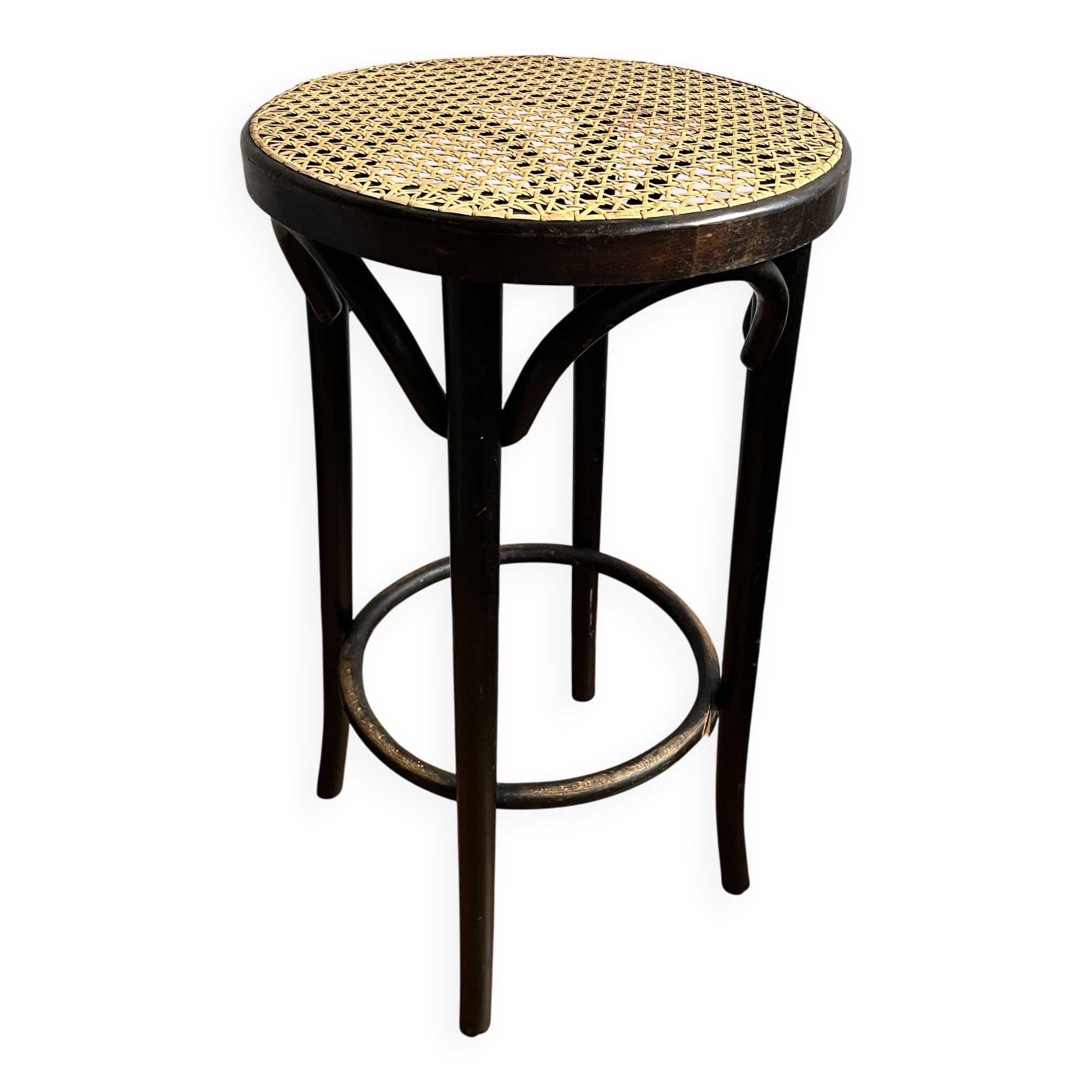Tabouret haut cannage