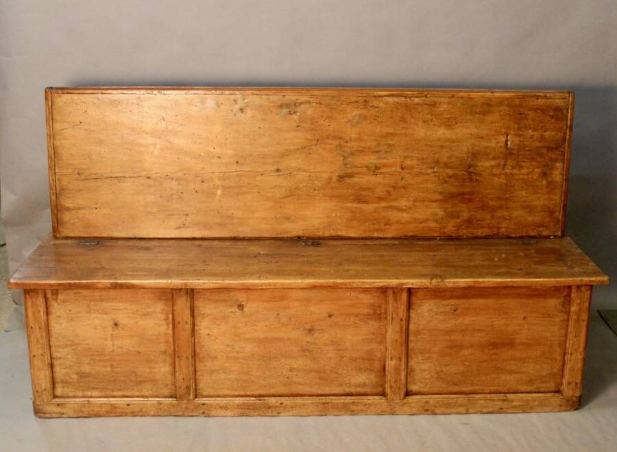 19th Century Spruce Bench Chest
