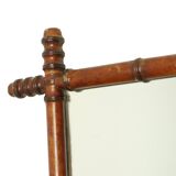 Antique Wooden Faux Bamboo Mirror Facet Cut France 58x78cm