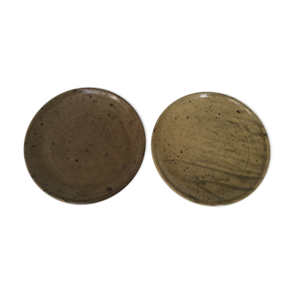 2 assiettes en grès pyrité Tiffoche