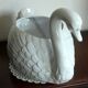 XL white ceramic swan planter - Vintage