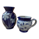 Lot deux petits vases gres d'alsace betschdorf schmitter décor floral