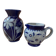 Lot deux petits vases gres d'alsace betschdorf schmitter décor floral