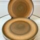 Set of 6 Lonchamp flat plates in hand-painted sandstone
