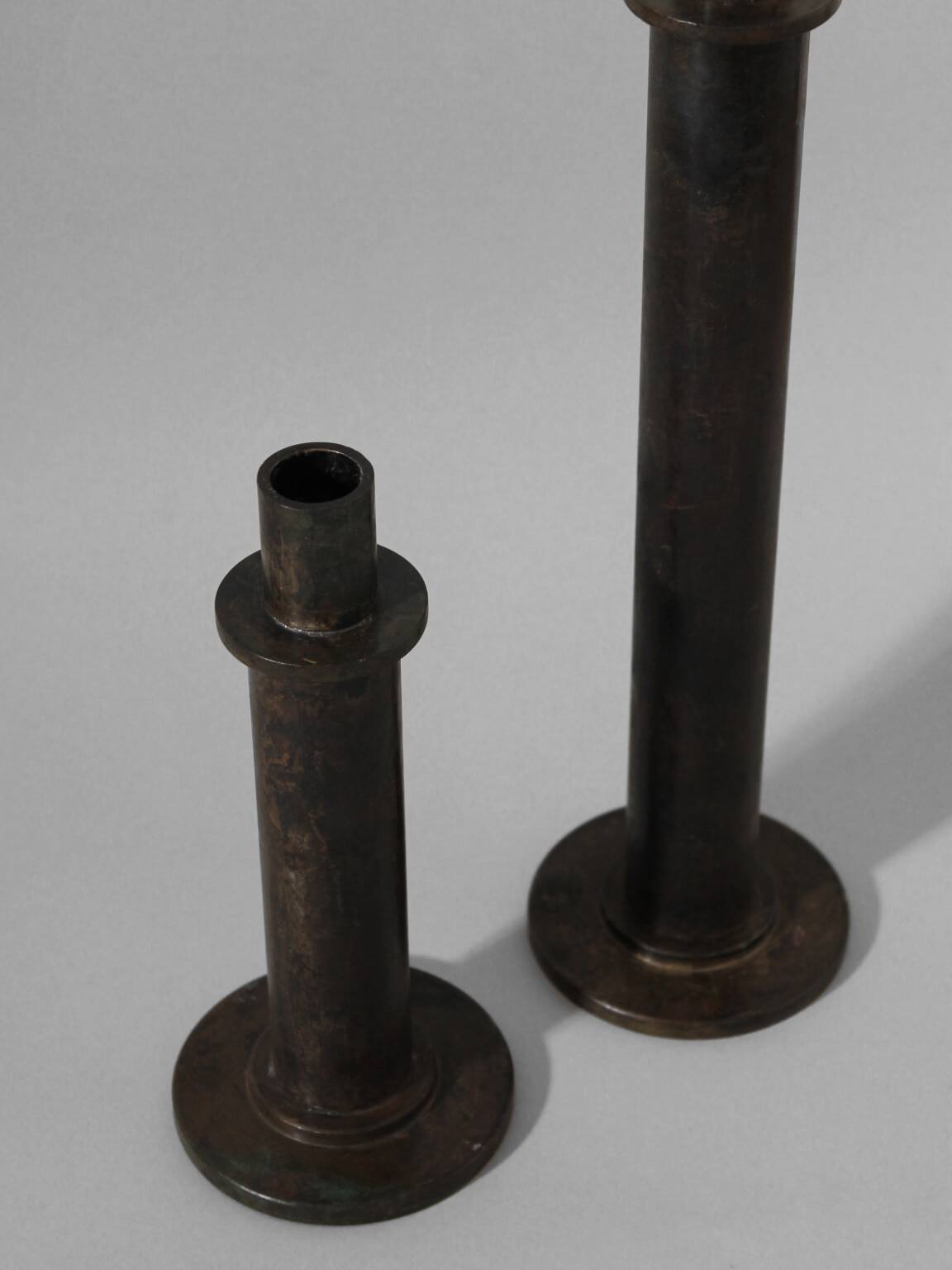 Pair Of Brutalist Massive Iron Candle Holder, 1970s