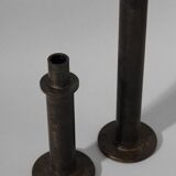 Pair Of Brutalist Massive Iron Candle Holder, 1970s