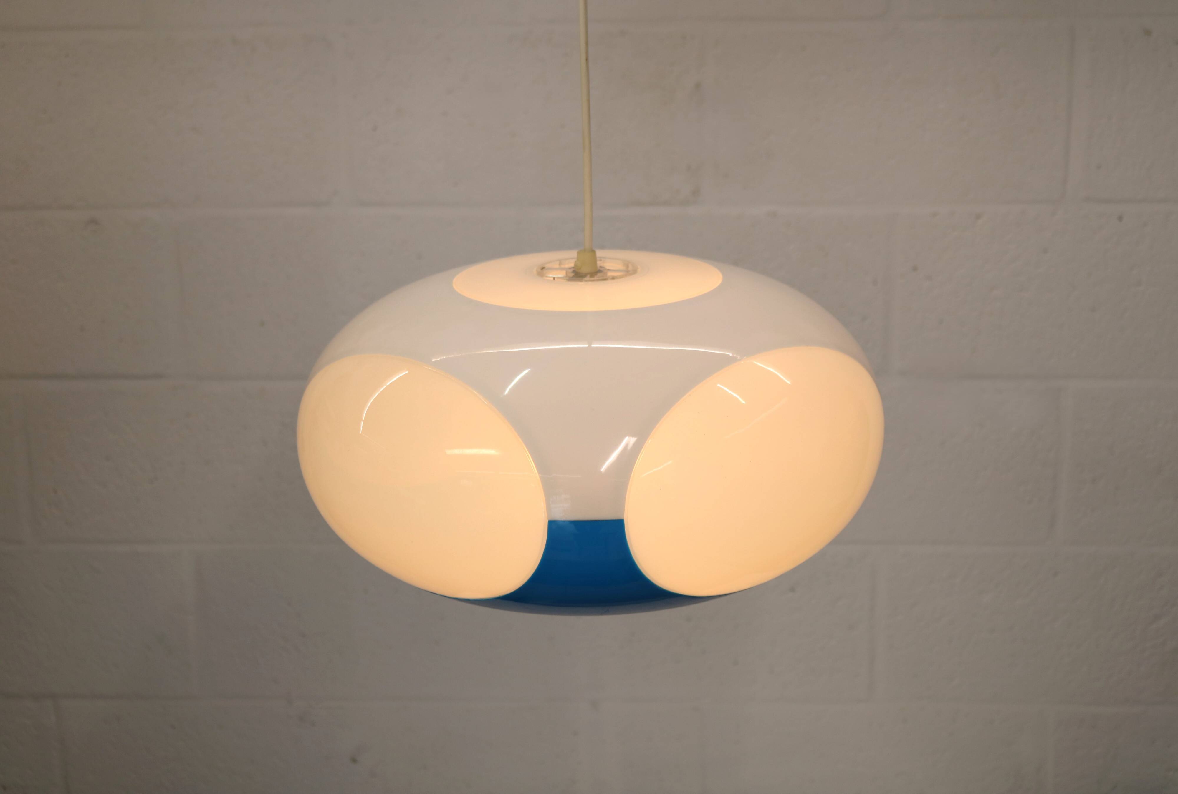 Unique Space age bug eye ufo lamp *** Massive Belgium *** blue and white