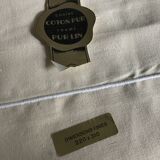 Drap ancien en métis écru, années 50-60