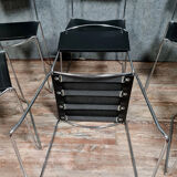 Series of 6 postmodern stackable chair chairs 1970