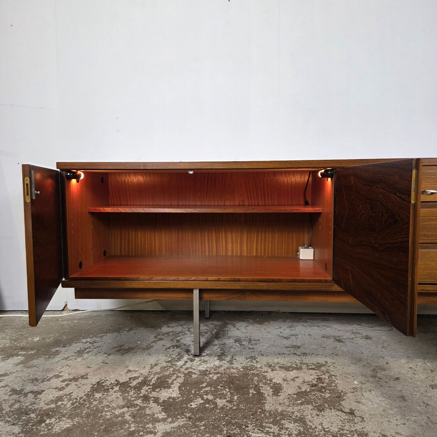 Helmut Magg 280 cm long! Vintage rosewood sideboard from the 1960s.
