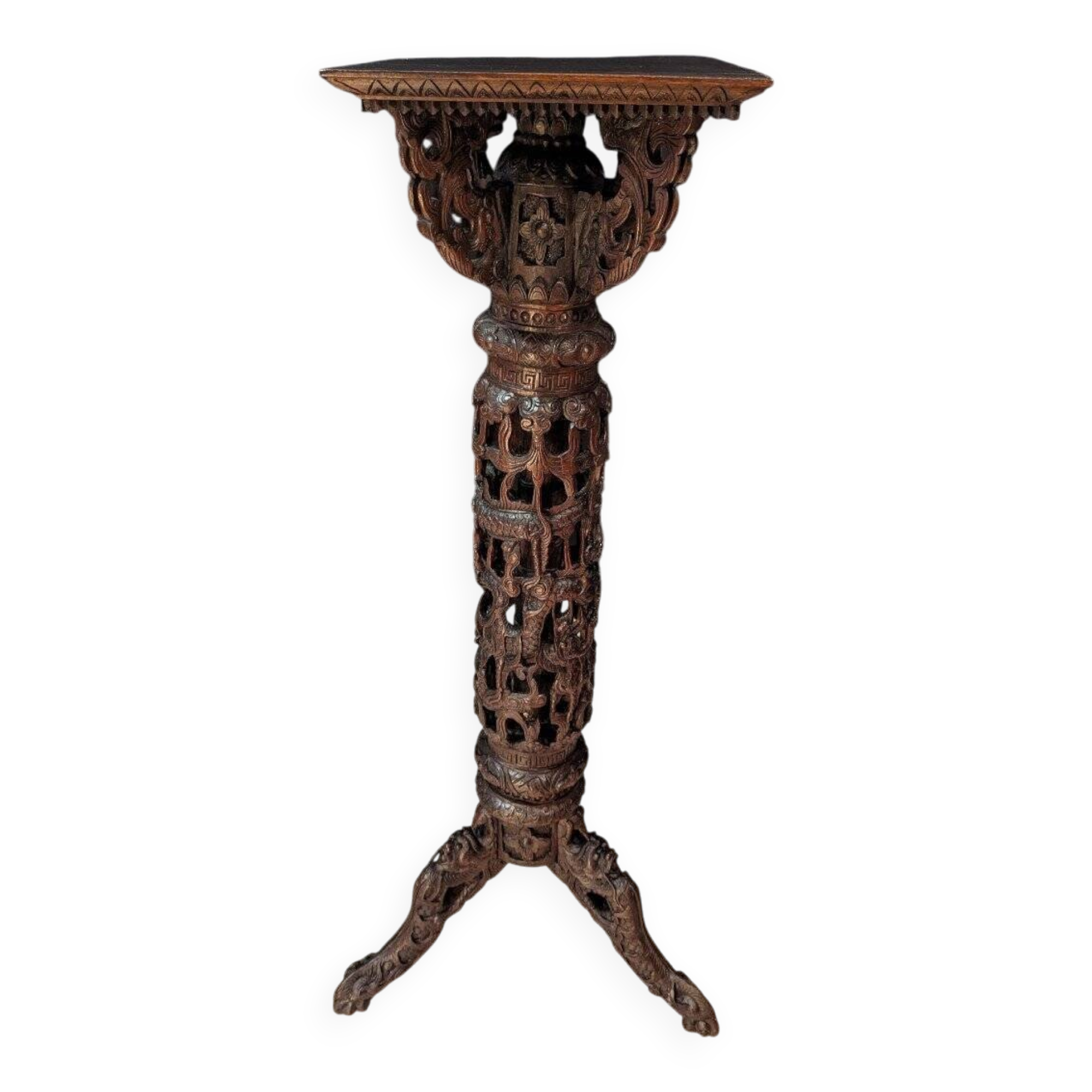 Indochinese tripod stool made of ironwood