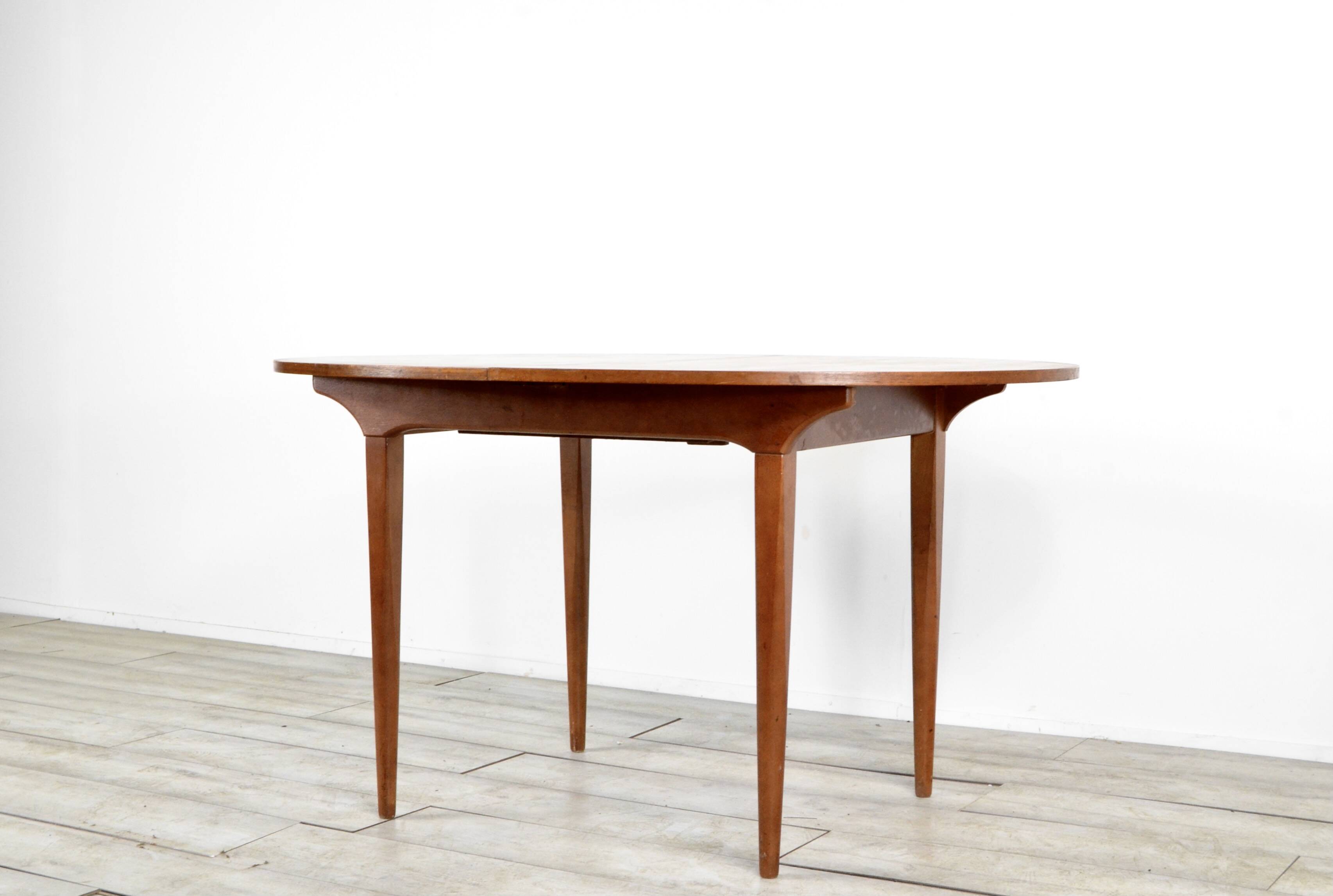 Midcentury oblong teak extending table