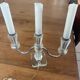 Pair of Electrified Art Deco Candle Holders – Cut Crystal & Chrome Metal 1