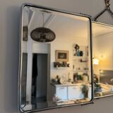 Antique and large triptych barber mirror 1920