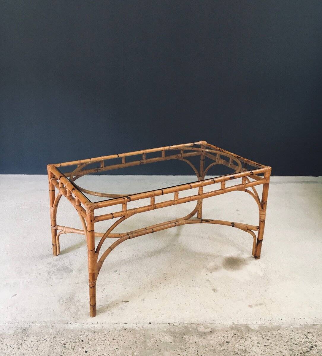 Mid-Century Chippendale Bamboo Dining Table, Italy, 1960s