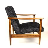 Fauteuil noir par Edmund Homa, années 1970