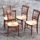 4 chaises paillées Louis-Philippe en bois fruitier