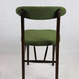 Green olive boucle dining chair from rajmund halas, 1970s,