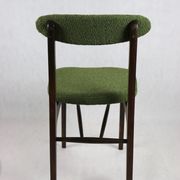 Green olive boucle dining chair from rajmund halas, 1970s,