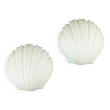 Pair of Shell-Shaped Opaline Glass Wall Lamps from Limburg, Germany, 1970s