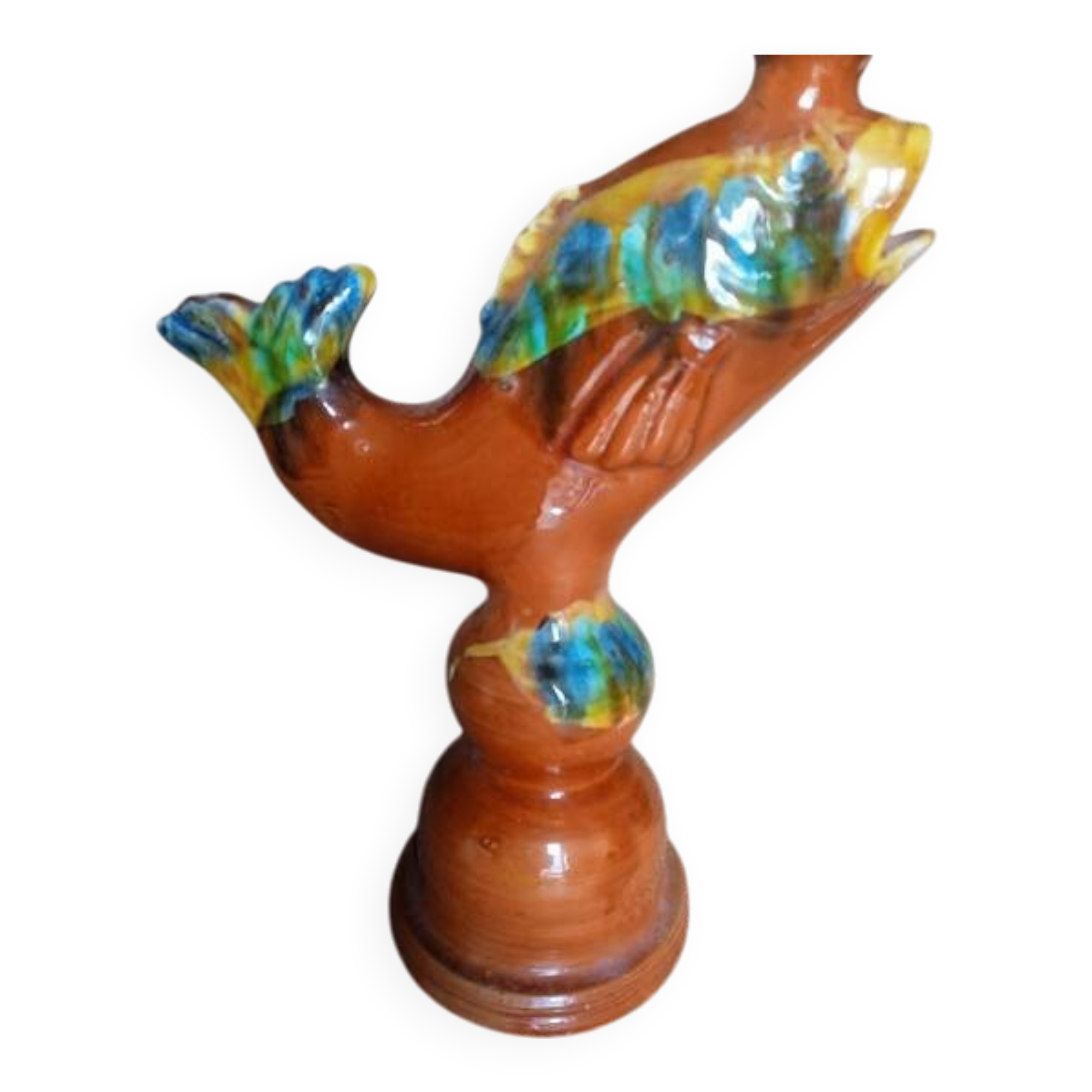 Vintage enamelled ceramic lamp base 1960