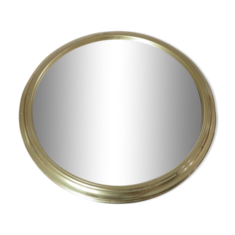 Plateau miroir rond en aluminium doré art deco