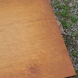 Vintage oak and gold metal side table from the 60s