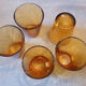 5 water glasses amber yellow