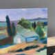 Mediterranean Provencal landscape / expressionist painting / oil painting on wood panel