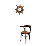 Office armchair bistrot Fischel cannée vintage cannage 1950