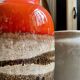 W. Germany vase in orange and beige glazed ceramic