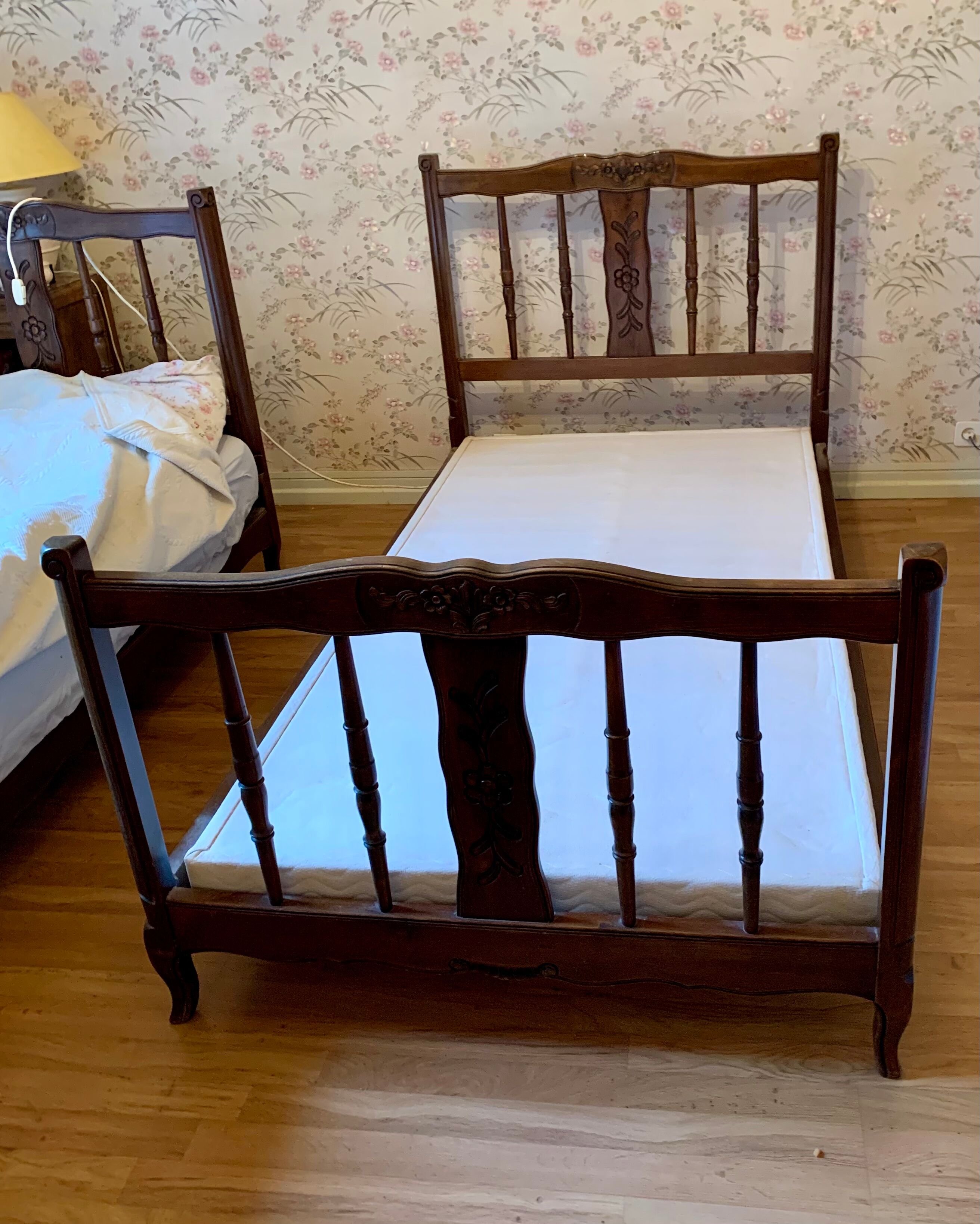 Bed made of vintage wood