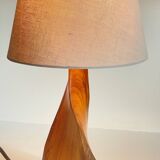 Geometric table lamp olive wood