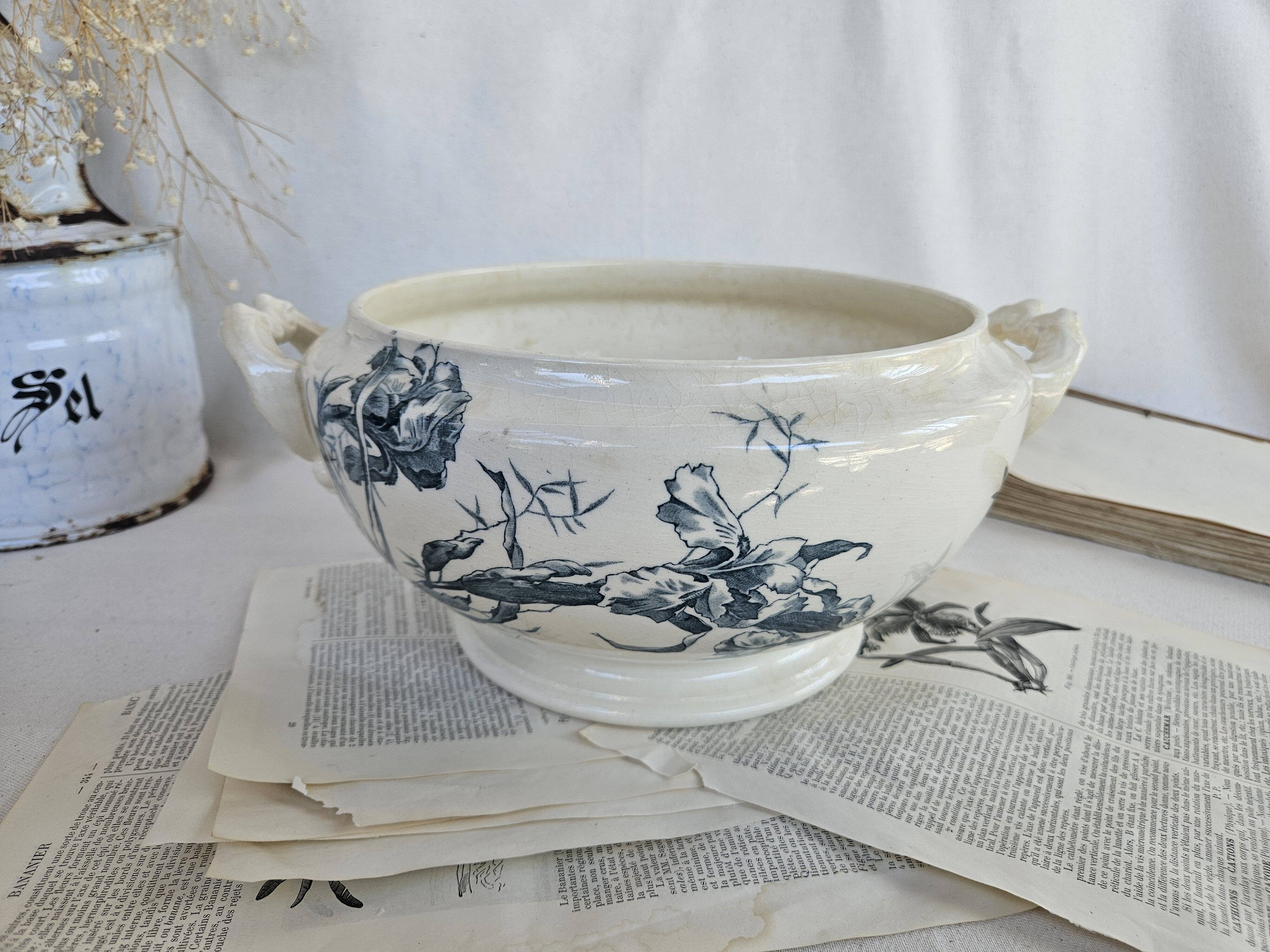 Soupière ancienne gien modèle iris