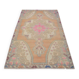 Tapis turc vintage orange et beige sku 2555