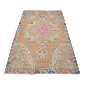 Orange & Beige Turkish Vintage Rug sku 2555