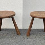 Pair of brutalist tripod stools