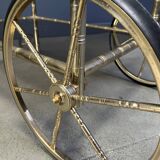 Chariot de bar en laiton imitation bambou, Orsenigo Italie, années 1970