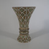 Enamelled stoneware vase signed J Breugnot number 177