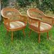Paire de fauteuils rotin vintage