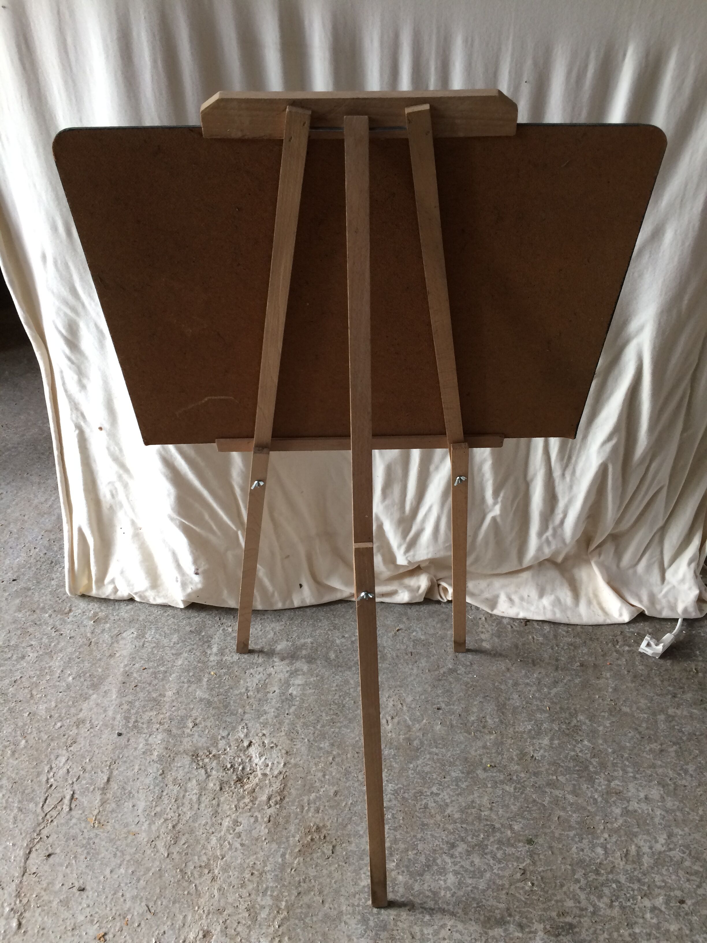 Old table jeujura schoolboy in vintage foldable wood