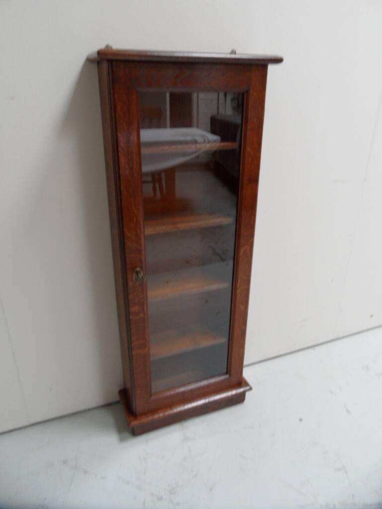 Antique oak display cabinet